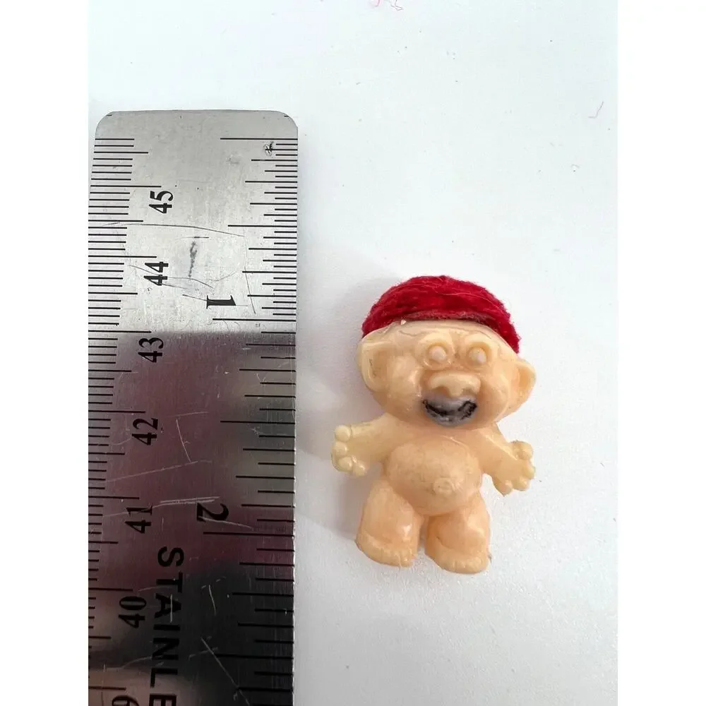 Vintage Miniature Lucky Troll Doll with Red Hat
